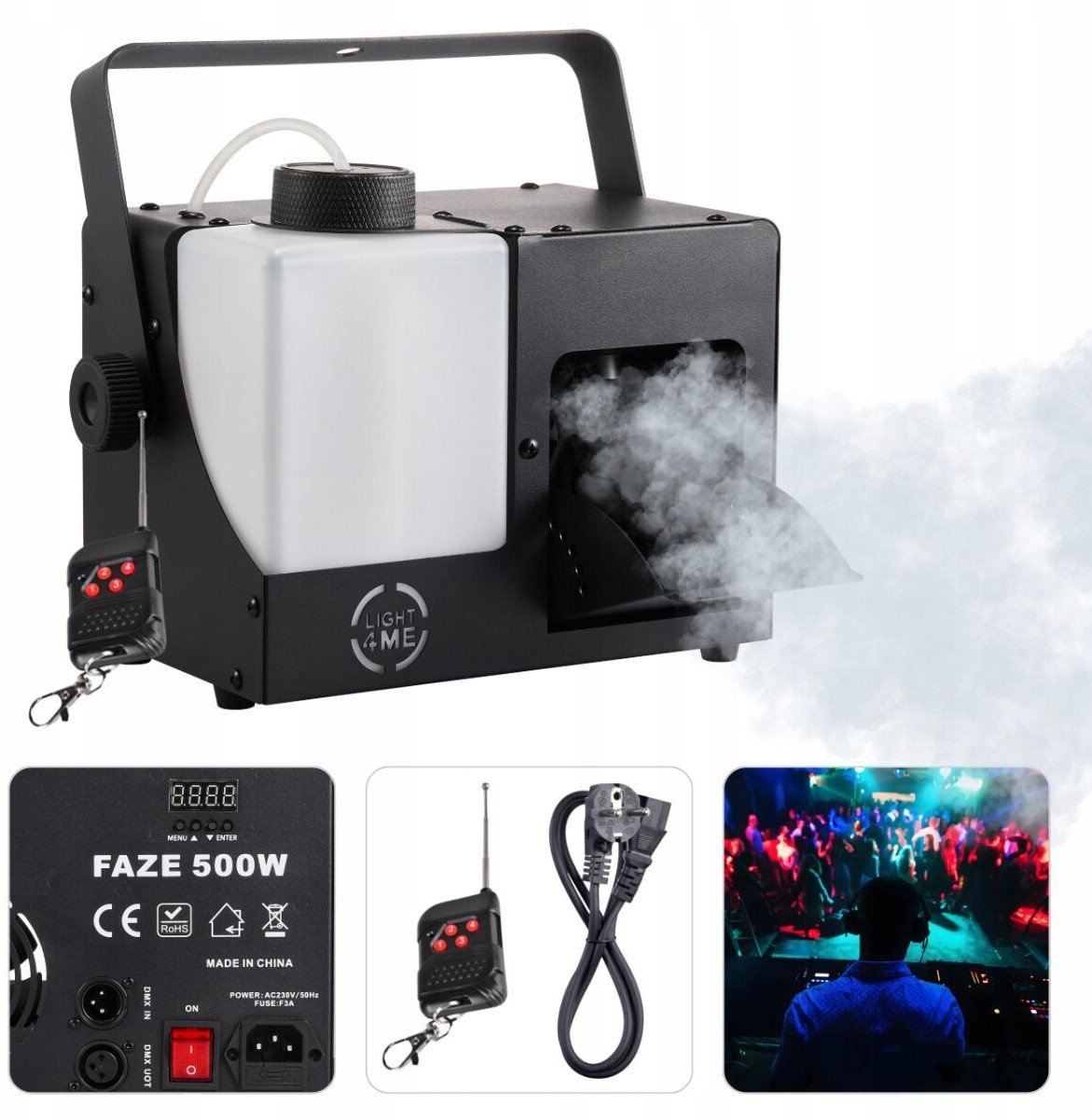 Gjenerator tymi LIGHT4ME FAZE, 500W, DMX, i zi