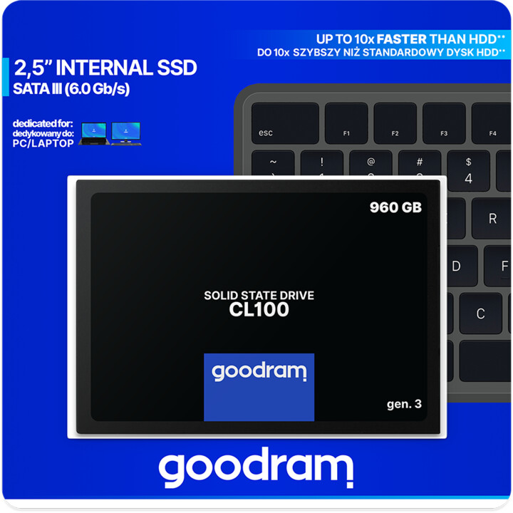 Disk GOODRAM CL100 Gen.3, 2.5 "- 960GB