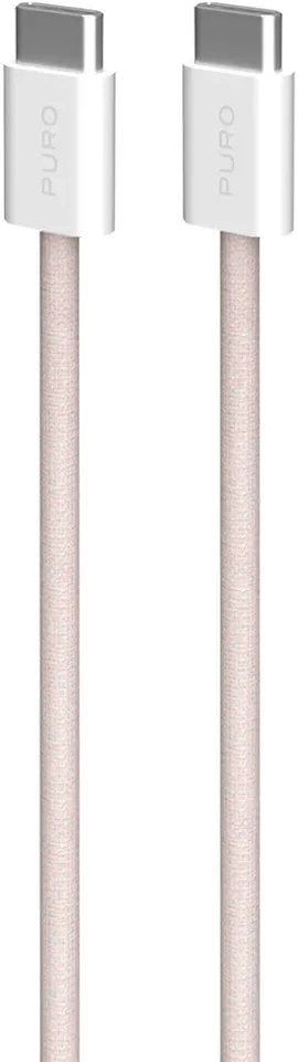 Kabllo USB C në USB C Puro PUCCCFABK415MTROSE, 1.5m, 60W, rozë