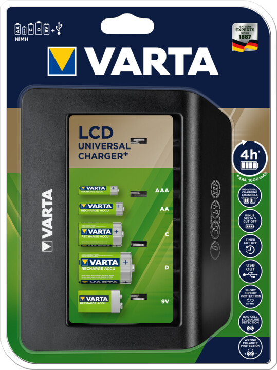 Полнач VARTA Universal Charger + со екран LCD, црна