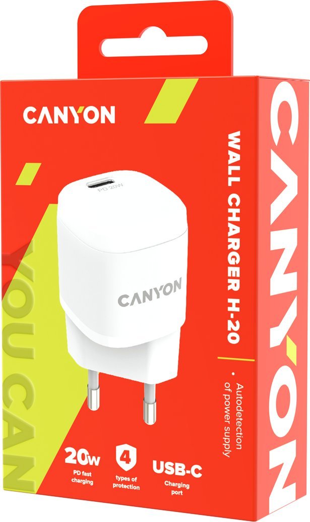 Karikues Canyon CNE-CHA20W05, 20W, USB dhe USB C, i bardhë
