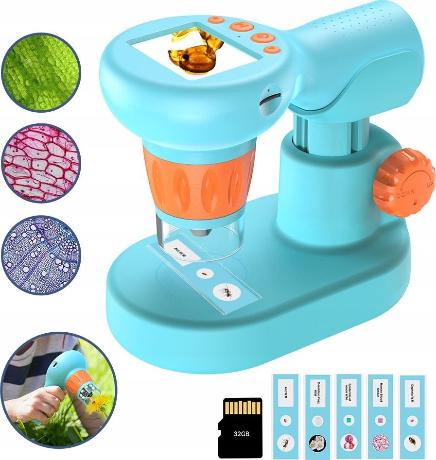 Дигитален микроскоп Апексел APL-MS201, 800x, за деца, бел