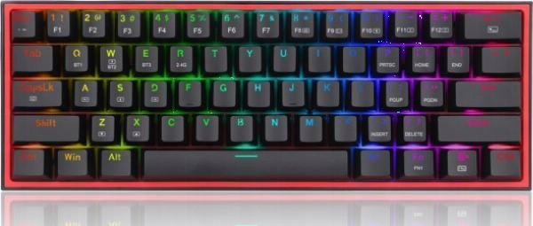 Tastierë mekanike gaming Redragon Fizz Pro, 60%, Bluetooth dhe wireless, RGB, e zezë
