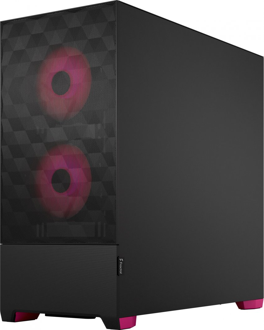 Kasë Pop Air RGB TG (FD-C-POR1A-03), e zezë/rozë