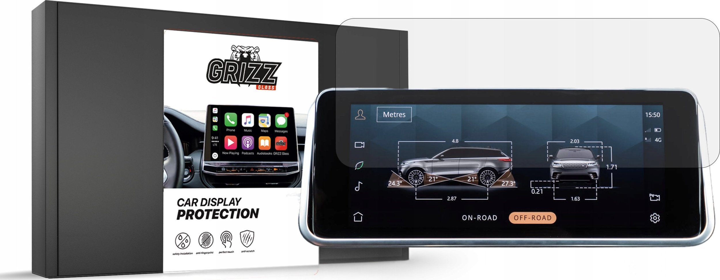 Film mbrojtës mat CarDisplay për ekran Range Rover Evoque 2019 2023, transparencë e lartë