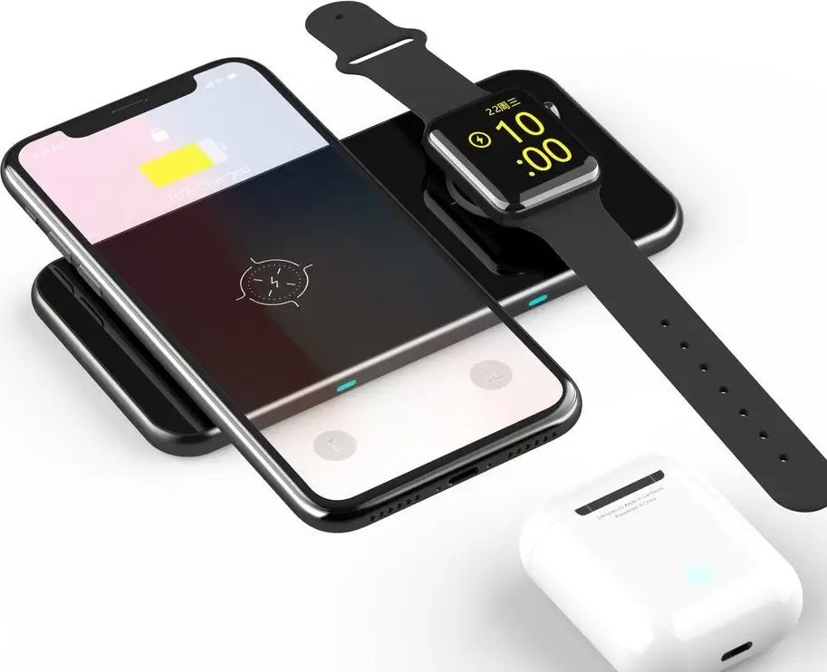 Karikues pa tela Swissten 2in1, USB C, për smartphone dhe Apple Watch, i zi