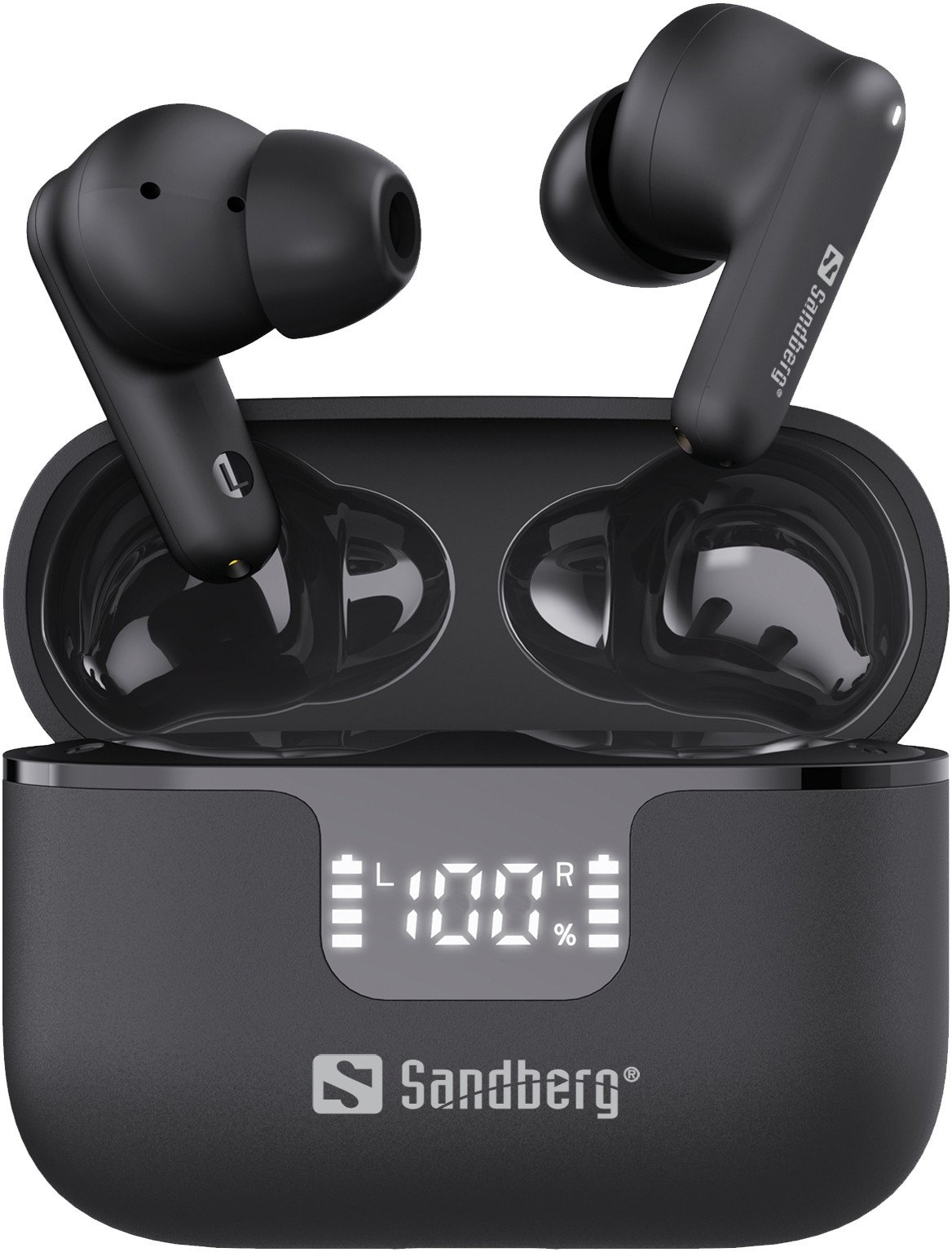 Kufje pa tela Sandberg Wireless Earbuds ANC ENC, Bluetooth, anulim aktiv zhurme, të zeza