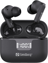Kufje pa tela Sandberg Wireless Earbuds ANC ENC, Bluetooth, anulim aktiv zhurme, të zeza