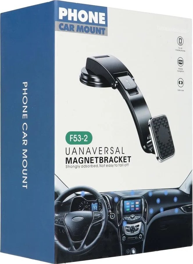 Mbajtës magnetik për veturë F53-2, për pult, argjendtë