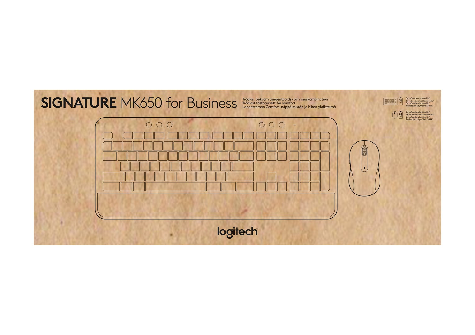 Set tastierë dhe maus Logitech Signature MK650 Combo, e bardhë