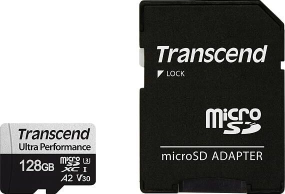 Kartë e memories Transcend 340S MicroSDXC, 128GB, Klasë 10/ UHS-I/U3, A2, V30