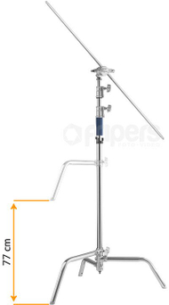 Stativ ndriçimi CK3 C-Stand me krah, metal, deri 10 kg, i argjendtë