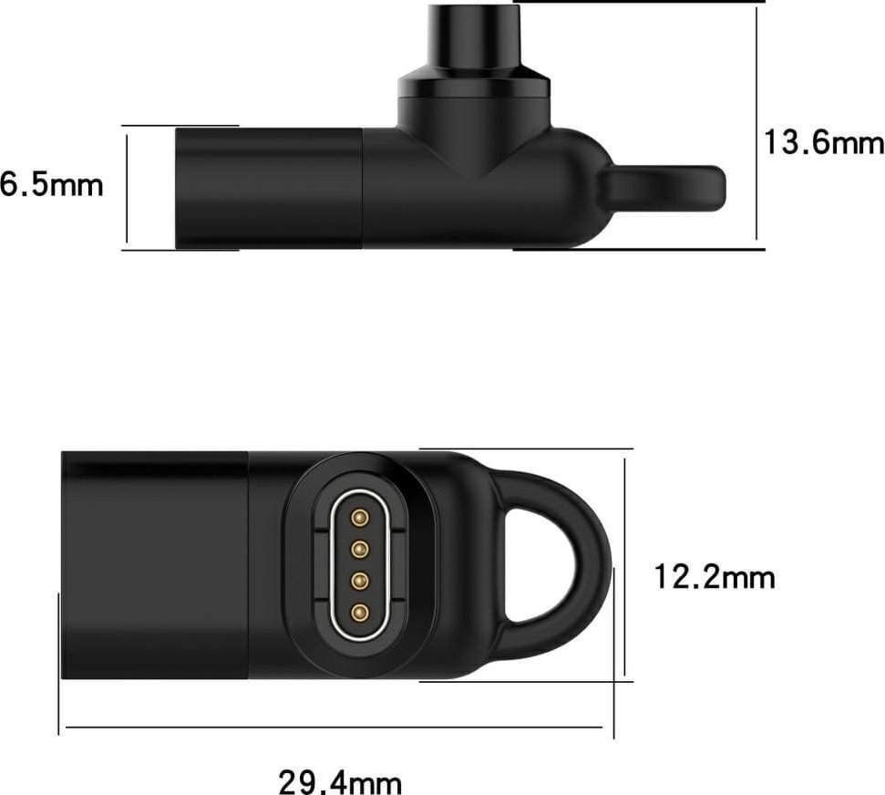 Адаптер за полнење Beline USB C за часовник Garmin, 5V 1A, црн