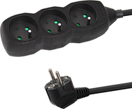 Продолжен приклучок Esperanza Power Strip, 3 излези, 3m, црна