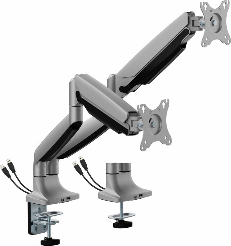 Mbajtës tavoline për 2 monitorë LED LCD, 17-35", 1-15 kg, i zi