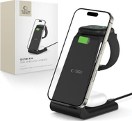 Безжичен полнач Tech-Protect QI15W-A36 3in1, за Apple iPhone AirPods Apple Watch, 15W, црн