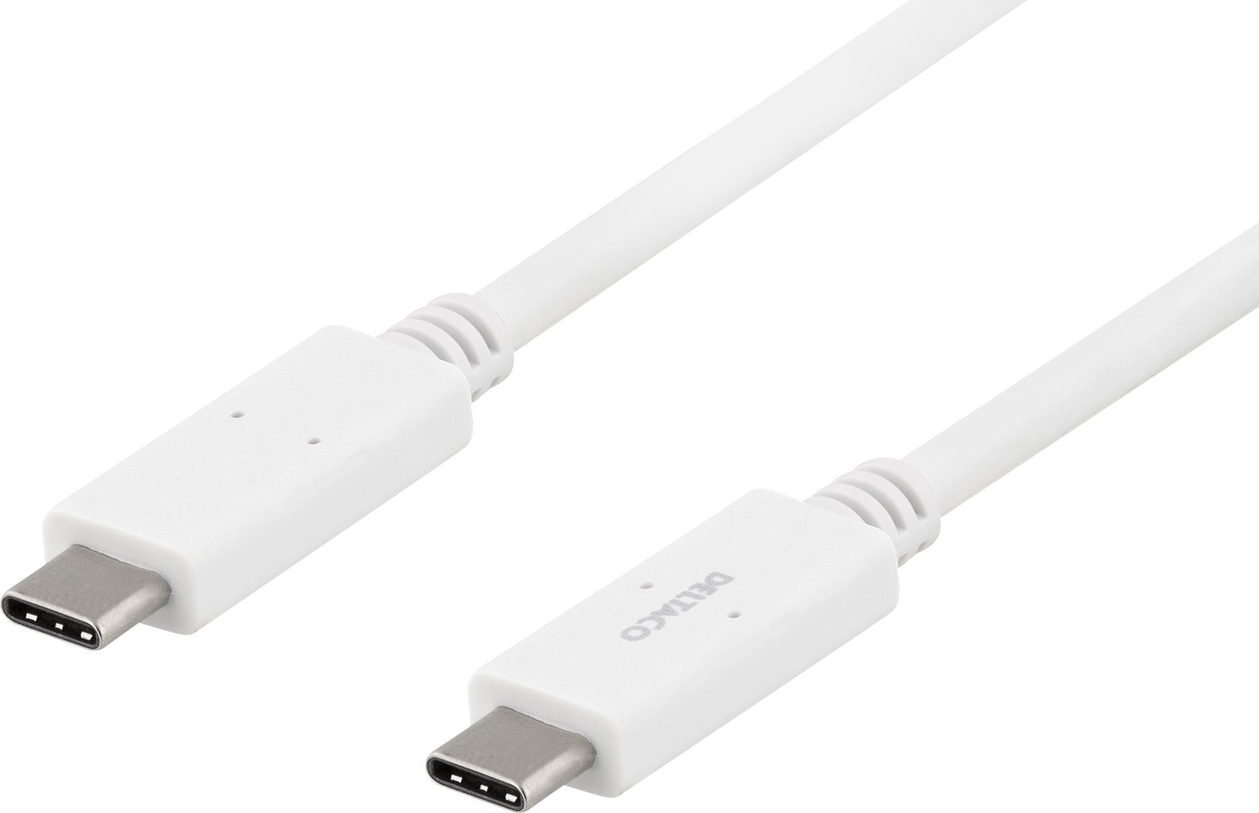 Кабел USB Дeltaco USB-C во USB-C USBC-1502M, 1 m, USB 3.2 Gen 1, бел