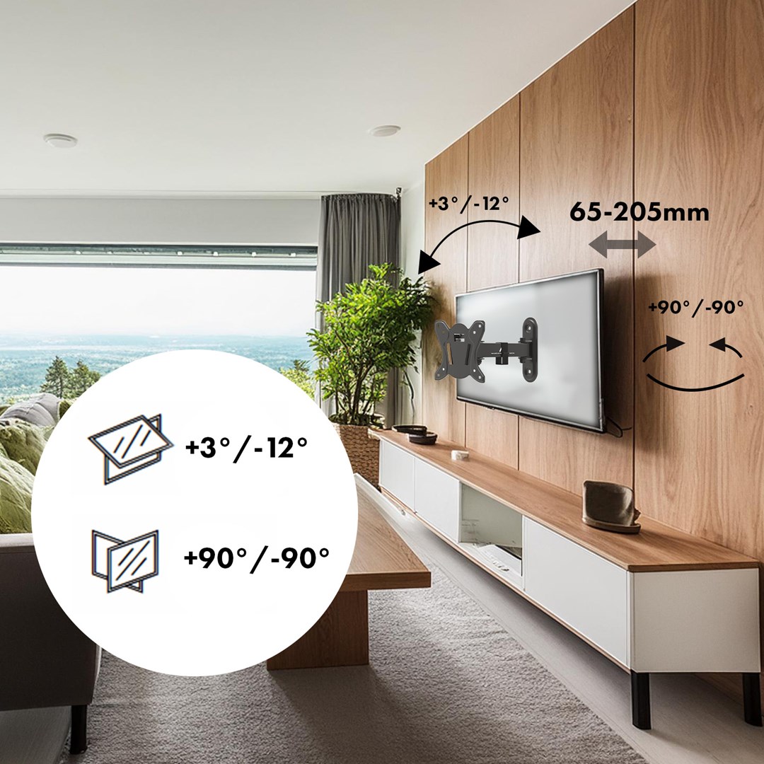Mbajtëse muri për TV Maclean MC-416, 13"-32", e zezë