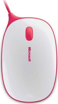 Maus Microsoft Express, me kabllo, USB, i bardhë dhe i kuq