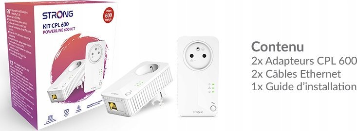 Adapter powerline Strong Powerline 600 Kit, 600Mb, set me 2 copë, i bardhë