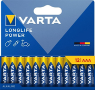Bateri alkaline Varta Longlife Power AAA, 1.5V, paketim 12 copë