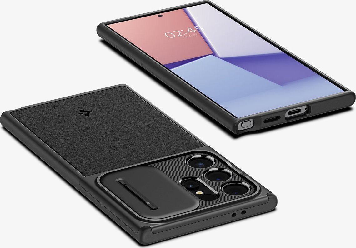 Mbrojtëse telefoni Spigen Optik Armor për Samsung Galaxy S24 Ultra, TPU dhe plastikë e fortë, e zezë