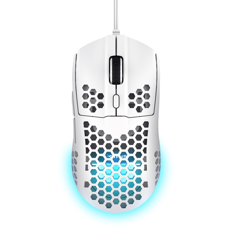 Maus Trust Gaming GXT 928W Helox, 6400 DPI, i bardhë
