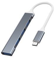 USB Hub USB-C Vakoss TC-4125X, 1xUSB 3.0, 3xUSB 2.0, i argjendtë