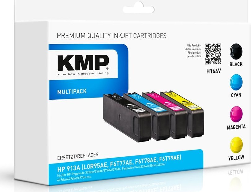 Bojë printeri KMP H164V Multipack, zëvendëson HP 913A, set 4 ngjyra