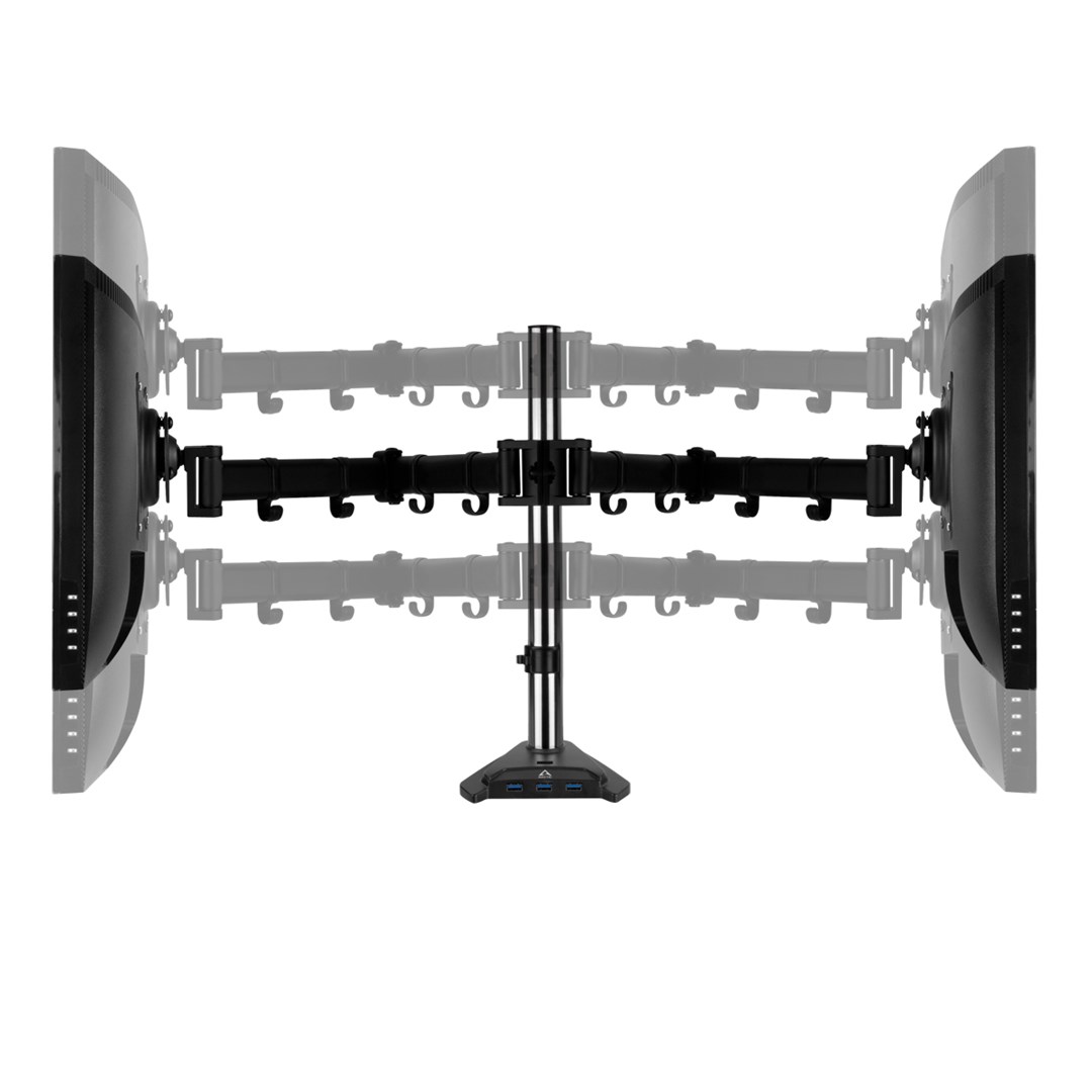 Krah montimi për dy monitorë Arctic Z2 Pro, 34", VESA 75/100, 15 kg, USB 3.0, i zi