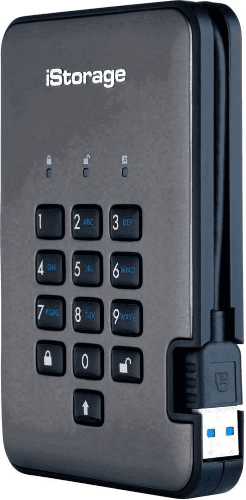 SSD i jashtëm iStorage diskAshur Pro 2, 256GB, USB 3.1, gri