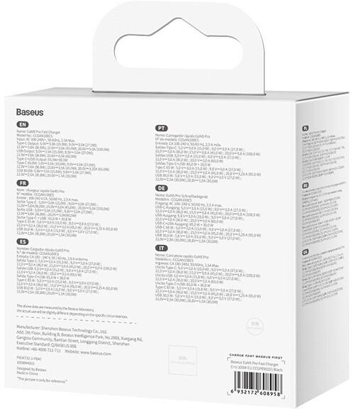 Karikues Baseus GaN5 Pro, USB-C, USB-A, 100W, i zi