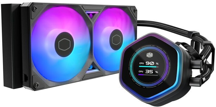 Ftohës ujor CPU Cooler Master MasterLiquid 240 Atmos II LCD, 240mm, ARGB, i zi