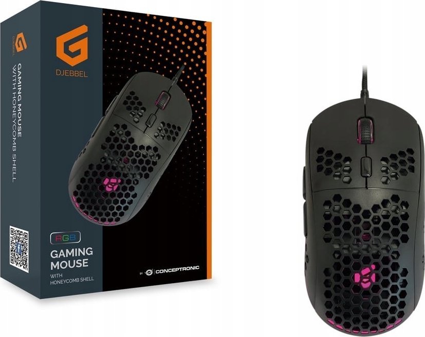 Maus gaming Conceptronic DJEBBEL 6D, 6400 DPI, kabllor, i zi