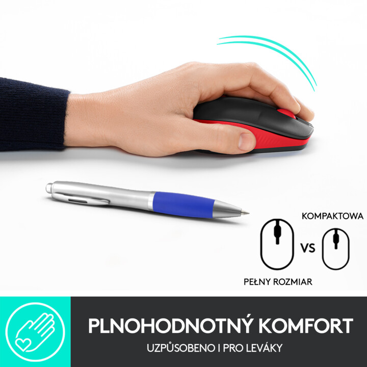 Глушец Logitech M190, црвен