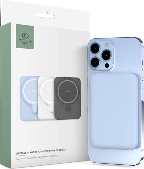 Powerbank Tech-Protect PB10 LifeMag, 5000mAh, MagSafe 15W, blu