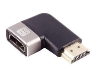 Adapter HDMI Microconnect HDM19F19MA2-8KAL, 8K 60Hz, kënd 90°, i zi