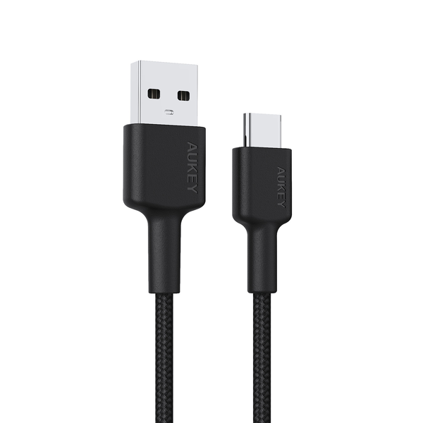 Kabllo Aukey, USB A / USB C, 0.9 m, e zezë