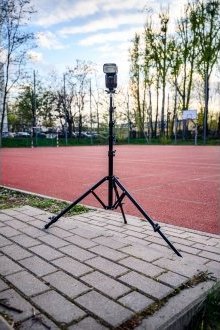 Stativ ndriçimi për fotografi, 220cm, i rregullueshëm, i zi