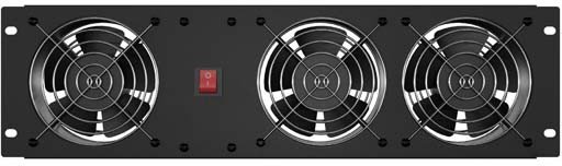 Вертикален панел за ладење Lanberg 19\", 3U, 3 вентилатори, црн