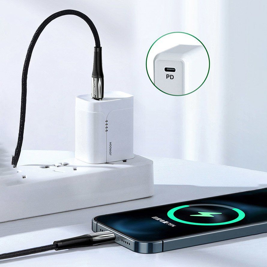 Kabllo karikues Joyroom USB C në Lightning, 1.2 m, 20W, e kuqe