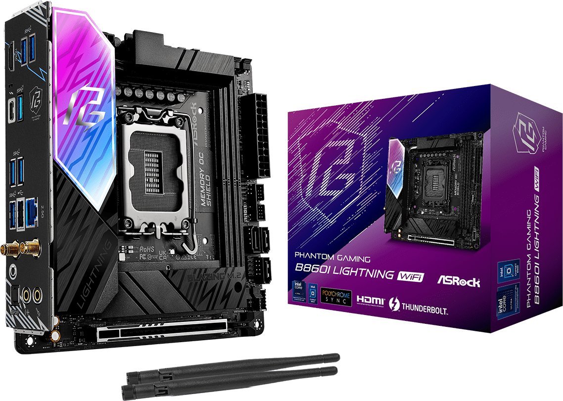 Pllakë amë Asrock B860I Lightning WiFi, Intel B860, Mini ITX, e zezë