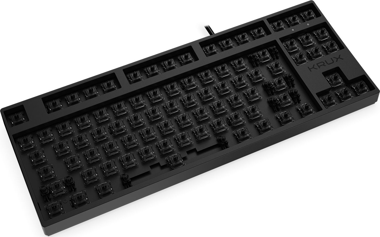 Tastierë mekanike Krux Atax PRO RGB Pudding, TKL, Outemu Black, e zezë