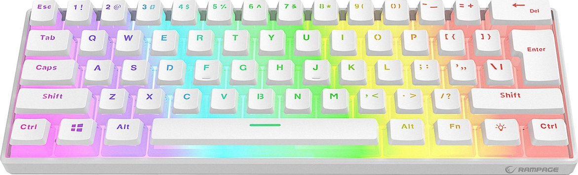 Механичка тастатура Rampage Radiant K11, Outemu Red, RGB, бела