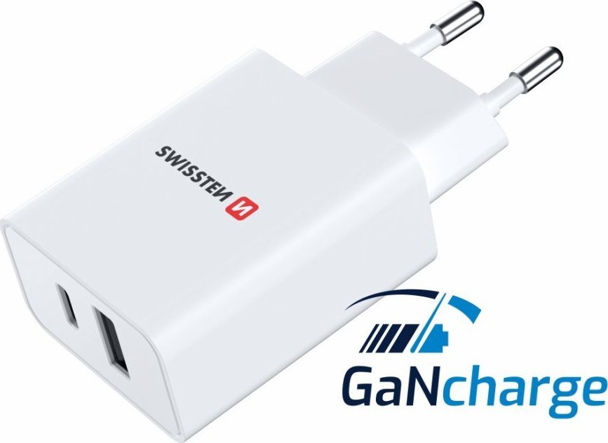 Karikues udhëtimi Swissten, 1x USB C, 1x USB A, 30W, i bardhë