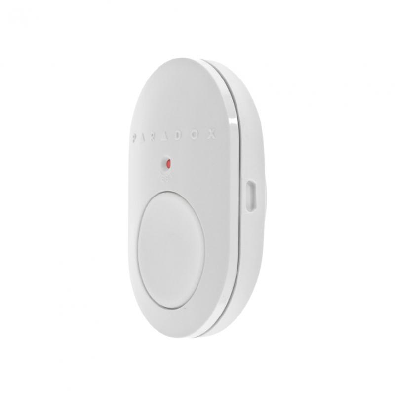 Buton paniku me radio Paradox REM101, rezistent ndaj motit, bateri afatgjatë, i bardhë i zi