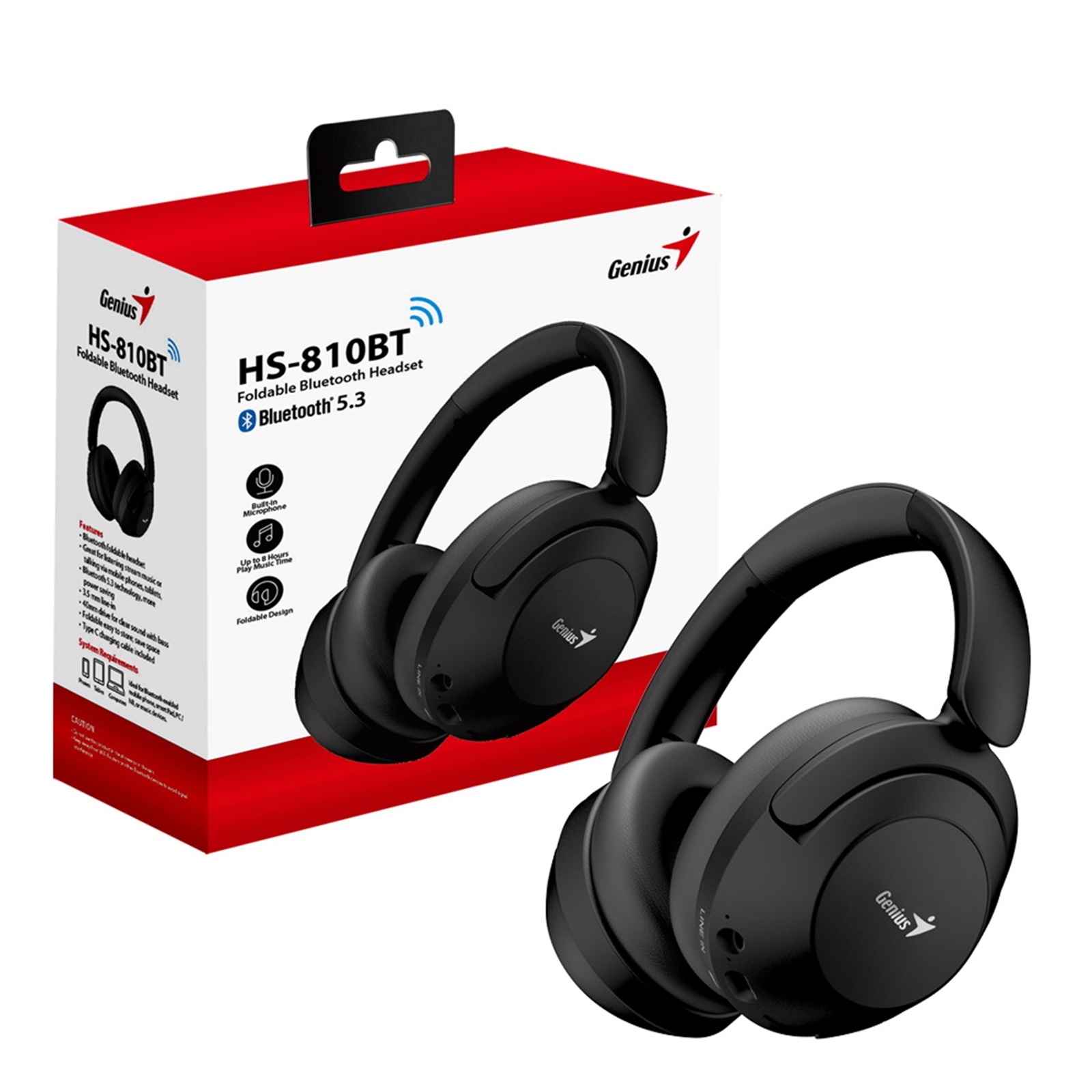 Kufje Genius HS-810BT, të zeza