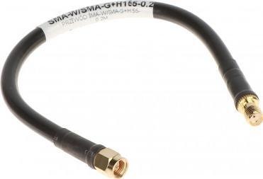 Kabllo antene Delock SMA mashkull në SMA femër H155, 0.2m, e zezë