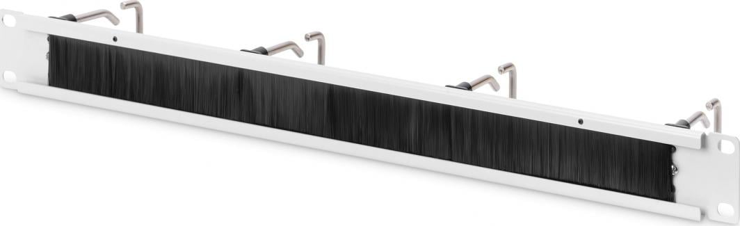 Organizues kabllosh Digitus DN-97668, panel brush me bracketa, metalik, gri e zezë