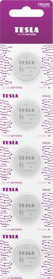 Bateri litiumi TESLA CR2450, 3V, paketim 5 copë